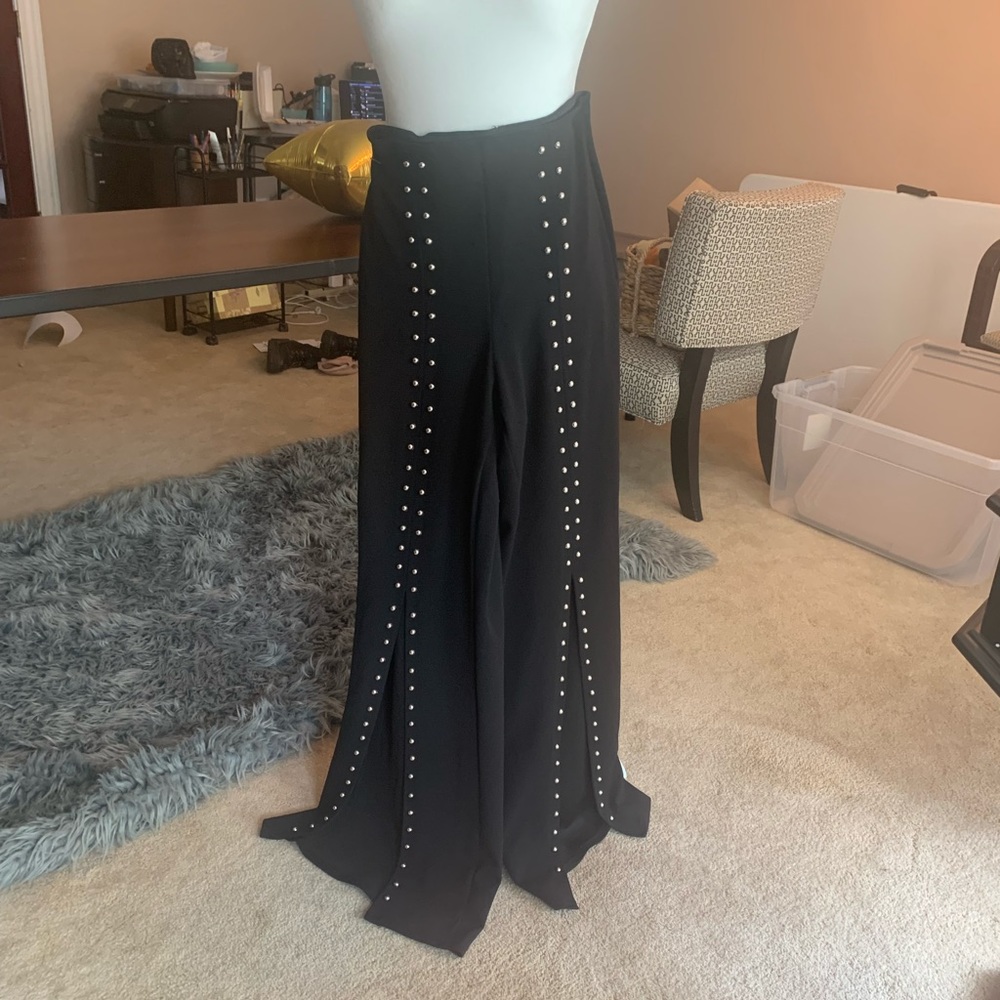 Bershka studded slit trouser pants